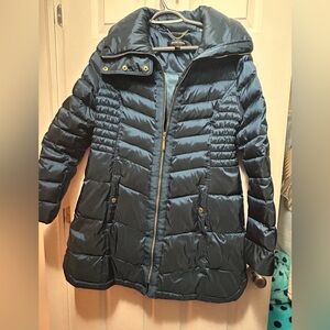 Blue jewel tone winter coat